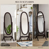 Floor Standing Mirror Full Length Mirror with Adjustable Angle Oval Frame for Dressing Room Bedroom Living Room Coffee