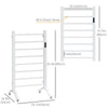 8-Bar Heated Towel Warmer Rack with Built-in Timer and LED Indicators, Wall Mounted & Free Standing Carbon Steel Electric Towel Bar with Adjustable Temperature, Black