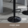 Bar Stools Set of 2, Swivel Counter Height Barstools with Back, Footrest, Adjustable Height, Dark Brown