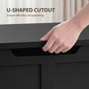 31.5 Inches Storage Chest, Storage Trunk with Safety Hinge for Living Room, Black Wood Grain