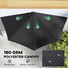 Half Outdoor Patio Umbrella with Solar LED Lights Half Umbrella with Crank 105.1