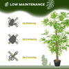 Artificial Bamboo Tree Set of 2, 5ft Fake Tree with Realistic Leaf and Natural Trunk, Decorative Plant in Nursery