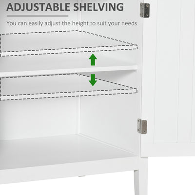 Sideboard Buffet Server Storage Cabinet Console Table with 2 Doors and Adjustable Shelves for Kitchen & Dining Room, White