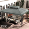 13' x 10' Gazebo Replacement Canopy 2 Tier Top UV Cover Pavilion Garden Patio Outdoor, Deep Grey (TOP ONLY)