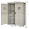 4x1.5ft Wooden Garden Sheds, Outdoor Storage with Windows and Double Door for Gardeners, Grey