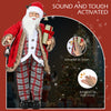 Life Size Singing and Dancing Santa Claus, Standing Animated Santa Claus with Posable Arms, Lantern, Sound Activated