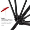 9FT 3 Tiers Patio Umbrella Outdoor Market Umbrella with Crank, Push Button Tilt for Deck, Backyard and Lawn, Red