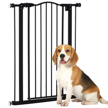 Extra Tall Dog Gate with Door, Pressure Fit, Auto Close, Double Locking for Doorways Hallways Stairs, 29
