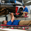 Automotive Z Creeper Seat, 2-in-1 330 lbs Rolling Garage Mechanic Creeper & Stool with Pad, 6 Wheels, Red