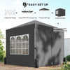 8.2 x 8.2 ft Pop Up Canopy Tent with 4 Sidewalls, UPF 50+ Outdoor Instant Canopy with 4 Sandbags, Carry Bag, Dark Grey