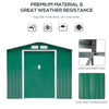 7' x 4' x 6' Garden Storage Shed Outdoor Patio Metal Tool Storage House w/ Foundation Kit and Double Doors