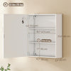 Bathroom Medicine Cabinet with Lights, Wall Mounted Mirror Cabinet with Demister Pad, Adjustable Shelves, White