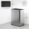 13.2 Gallon Sensor Can, Automatic Garbage Can with Soft-Close Butterfly Lid, Fingerprint-Proof Stainless Steel, Silver