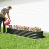 7.9 x 2 x 1ft Galvanized Raised Garden Bed Kit, Metal Planter Box with Safety Edging, Black