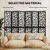 6 Panel Room Divider, 5.6 FT Lightweight Folding Privacy Screen with Geometric Pattern for Living Room, Bedroom, Black
