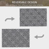 Reversible Outdoor RV Rug, Patio Floor Mat, 6' x 9' Plastic Straw Rug for Backyard, Deck, Beach, Camping, Black & White
