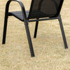 4-Piece Outdoor Dining Chair for Relaxing on Patio Balcony Garden, Comfortable Outdoor Furniture with Armrests, Black