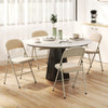 4 Pack Folding Chairs with Padded Seats, Velvet Portable Party Chairs with Steel Frame, Beige
