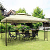 10x13ft Steel Gazebo Sun Shelter Patio Outdoor Party Event Canopy Vented Roof Cream White
