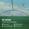 Walk-in Tunnel Greenhouse, Plant Hot House w/ Support Rods, Roll-up Mesh Door, Mesh Windows, 13'x9.8'x6.6', Green