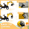Ride on Tractor for Kids, Pedal Construction Car with Horn & Detachable Trailer for 3 Year Old, Yellow