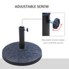 Resin Round Patio Umbrella Stand Base Coated Pole Market Garden Umbrella Holder Parasol Holder Bronze