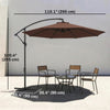 10' Deluxe Patio Umbrella, Outdoor Market Parasol, Banana Hanging Offset Sunshade with Crank, Cross Base, Coffee