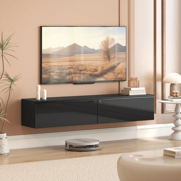 Wall Mounted TV Stand, Floating TV Cabinet with Storage, for TVs up to 70