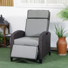 Outdoor Recliner Chair with Adjustable Backrest, Cushion, Side Tray, Dark