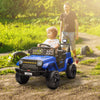 Qaba 12V Ride on Truck, Electric Car for Kids with Remote Control, Suspension, 3 Speeds, USB Music Headlights, Dark Blue