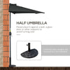 9.8ft Half Umbrella Semi Round Patio Parasol with Crank Handle, Top Vent for Garden, Balcony- NO BASE INCLUDED, Black