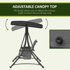 3 Person Porch Swing Outdoor Swing Chair with High Back Design, Side Pouches and Adjustable Canopy, Mixed Grey