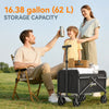 Small Collapsible Folding Garden Cart, Heavy Duty Lawn Wagon with Universal Wheels and Adjustable Handle, Black