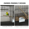 Birdcage for Canaries, Lovebirds Finches, Budgie Cage with Removable Tray, Bottom Mesh Panel, Wooden Perches, Swing, Ramp, Food Containers, 30