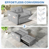 Convertible Chair Bed, Pull Out Sleeper Chair with USB, Adjustable Backrest, Small Velvet Futon Sofa Bed