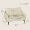 2 Seater Sofa, Small Modern Couch with High-Resilience Foam, Thicken Padding, Button Tufted
