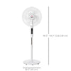 Standing Floor Fan with Remote Control, Stand Up Cooling Fan, Tall Pedestal Electric Fan for Home Bedroom, White