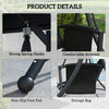 3 Person Porch Swing Outdoor Swing Chair with High Back Design, Side Pouches and Adjustable Canopy, Black