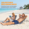 2 Pieces Beach Lounge Chair, Outdoor Folding Chaise Lounge Set w/ Pillow for Sunbath, Snap, Grey