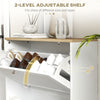 Slim Shoe Storage Cabinet, Modern Shoe Cabinet with 2 Flip Drawers and Adjustable Shelves for 8-12 Pairs, White