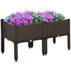 2-piece Raised Garden Bed PP Raised Flower Bed Plant Stand Stackable Vegetable Herb Grow Box
