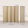 6 FT Room Divider, 4 Panel Folding Privacy Screen, Lightweight Handwoven Freestanding Partition for Home Office, Brown