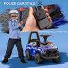 Kids Ride On Sliding Car with Hidden Under Seat Storage, Ride On Police Car for Toddler with Megaphone, Anti Dumping Device, Removable Backrest, Foot-to-Floor Design, Blue