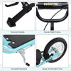Youth Kick Scooter with Adjustable Handlebar and 16'' Inflatable Rubber Wheel for Kids and Teens 5+ Year Old