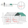 Pet Playpen with Roof, Metal Guinea Pig Cage, Rabbit Pen, Chicken Coop Run, Catio Cat Enclosure with Cover, Doors, Indoor Outdoor for Small Animals, 87