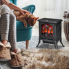 Electric Fireplace Heater, Freestanding Fireplace Stove with Realistic Flame, Overheat Protection, 750W/1500W
