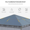 10' x 10' Polycarbonate Hardtop Gazebo Canopy, Outdoor Patio Gazebo with Aluminum Frame & Curtains, Dark Grey