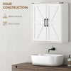 Bathroom Wall Cabinet, Wall Mounted Medicine Cabinet with Barn Doors and Adjustable Shelves, Over The Toilet, White