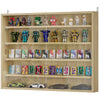 5-storey Display Cabinet, Shot Glass Display Case, Glass Curio Cabinet with 2 Glass Doors and 4 Adjustable Shelves, Oak