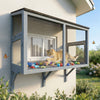 Catio Outdoor Cat Enclosure Expandable Wooden Cat House with 2 Doors for Window, 39.4